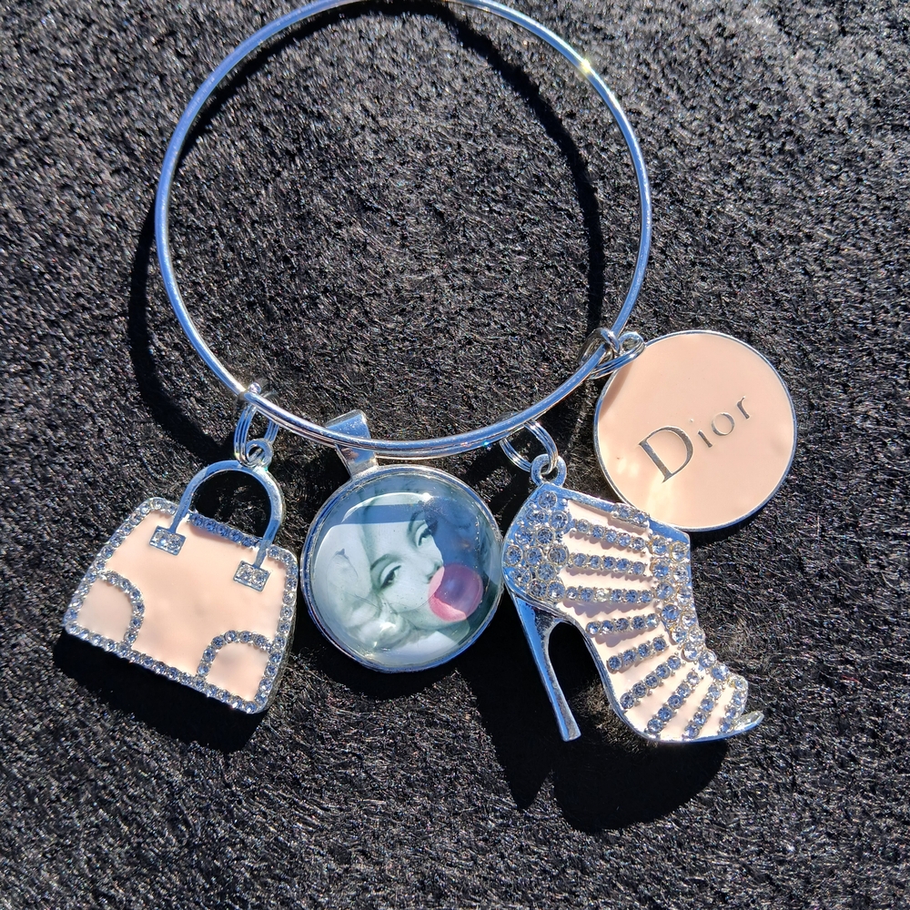 Fashion Silver 4 Charm Bracelet
